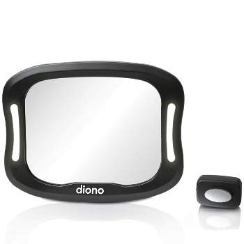 Diono Easy View XXL Baby Car Mirror, Extra Wide View, For Rear Facing Infant, LED Night Light, Black