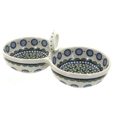 Blue Rose Polish Pottery 942 Ceramika Artystyczna Divided Seasoning Cellar