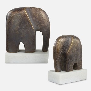 Uttermost Timeless Tusk Bronze Sculptures Set of 2 - 1 of 4