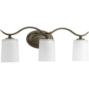 Progress Lighting Inspire 3-Light Wall Sconce, Antique Bronze, Etched Glass Shade - 1 of 3