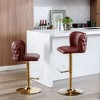 Kumasinova Ergonomic 360° Swivel Bar Stools Set of 2, 25-33" Adjustable Height, Classic PU Upholstered Counter Height Bar Stools for Home Bar - 3 of 4