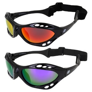 2 Pairs of Birdz Eyewear Seahawk Safety Goggles with Red Mirror, Purple Lenses - 1 of 4