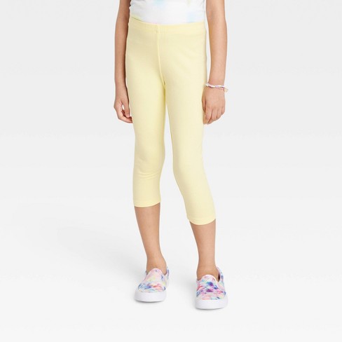 Girls' Capri Leggings - Cat u0026 Jack™ Light Yellow Xxl : Target