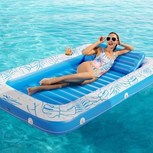 Jasonwell 4-in-1 Inflatable Tanning Lounger, Sun Tan Tub & Pool Raft, Water-Filled Mat/Pad for Adults & Kids (Large), Blue - 1 of 4