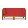 VisioGear LoveSeat Set, 2-Piece Love Seat Set, Two Sectiona with Single Arm for Patio, Lawn, Red, 60.5"*30.25"*26.5" - 2 of 4