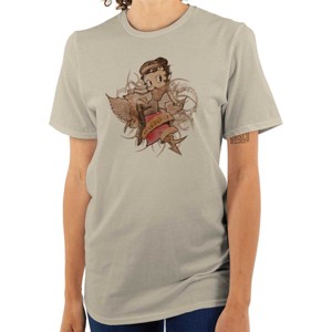 Betty Boop Cartoon Love Hurts Tattoo Womens Graphic T Shirt Tees Brisco Brands - 1 of 4