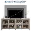 TV Stand for 65 Inch, Entertainment Center with Storage Cabinet and 4 Sliding Glass Doors, Modern Media TV Console Table for Living Room, Bedroom - 3 of 4