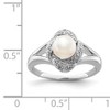 Black Bow Jewelry Sterling Silver .01 Ctw (H-I, I2-13) Diamond & FW Cultured Pearl Ring - 2 of 4