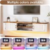 PAKASEPT Floating TV Stand for TVs up to 80 Inch, Wood Floating TV Shelf with LED Light, 63'' Wall Mounted TV Stand for Living Room - 2 of 4
