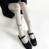 Anna-Kaci Women's Solid Knit Tights with Embroidered Bow Detail - 2 of 3