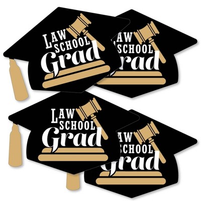 Big Dot of Happiness Law School Grad - Grad Cap Decorations DIY Future Lawyer Graduation Party Essentials - Set of 20