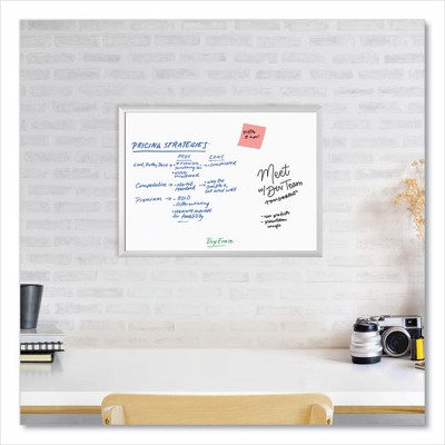 White Melamine Dry Erase Board with Silver Aluminum Frame, 24" x 18"