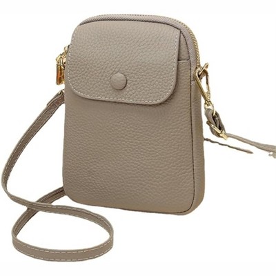 Clotth Genuine Leather Crossbody Purse Wallet Small Phone Pouch Flip Phone for Women Top Layer Cowhide  Bag Mini Vertical Mobile Phone Bag
