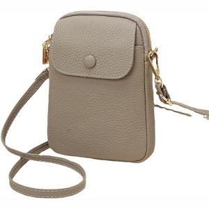 FATMOON Genuine Leather Crossbody Purse Wallet Small Phone Pouch Flip Phone for Women Top Layer Cowhide  Bag Mini Vertical Mobile Phone Bag - 1 of 4