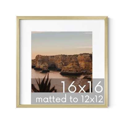 Haus and Hues Brushed Metal Single Picture Frame with Plexiglass Cover
