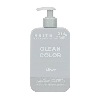 BRITE Clean Permanent Hair Color Kit - Silver - 4.04 fl oz