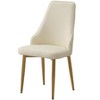 NicBex Dining Chair Set of 2 Modern Upholstered PU Leather Side Chair with Metal Legs and Curved Backrest,White - 2 of 4
