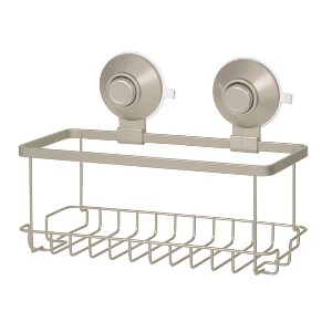 iDESIGN PushLock Suction Basket for Inside Shower Everett Collection Satin - 1 of 4