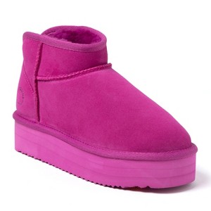 Fireside by Dearfoams Women's Kingston Genuine Shearling Platform Bootie - 1 of 4