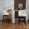 360° Swivel Bar Stools Set of 2,Upholstered Backrest Counter Height Bar Stools,Armless Kitchen Chairs With Wood Legs Footrest-Cuddlewood - 3 of 4
