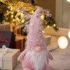 NAYSAYE Party Decoration and Accessories Fabric Gnome Figurine for Holiday Table and Home Decor, Pink and White, 8.7"*5.9"*22.4" - 2 of 4