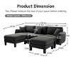 U-Shape Sectional Sofa with Ottomans, Boucle 3-Seater Sofa with Armrests and Cylindrical Legs, Fabric Couch with Cushion-Coolbibila - 4 of 4