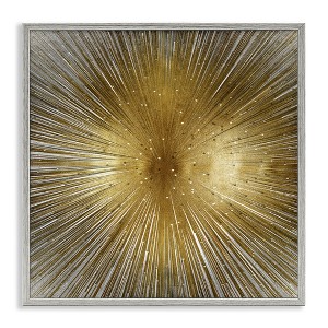 Stupell Industries Art Deco Abstract Sunburst Lines Polka Dots Black Framed Giclee - 1 of 4