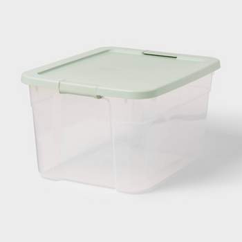 66qt Clear Latching Storage Box Light Green - Brightroom™