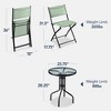 Best Choice Products 3-Piece Patio Bistro Dining Furniture Set w/ Round Textured Glass Tabletop, Folding Chairs - 2 of 4