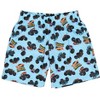 Hot Wheels Toddler Boy's Monster Trucks Toys Tossed Print Pajama Set Short Blue - 4 of 4