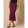 INSPIRE CHIC Women's Texture Stretchy Bodycon Mermaid Fishtail Lettuce Hem Elastic High Waist Maxi Skirts - 2 of 4