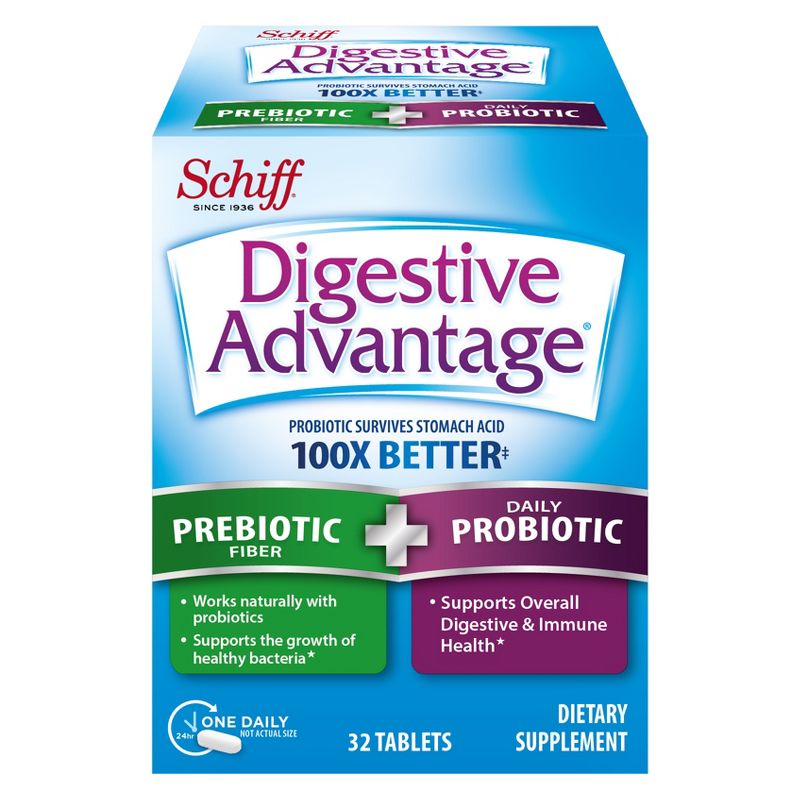 Digestive Advantage Prebiotic Fiber + Probiotic Tablets - 32ct, 1 of 5
