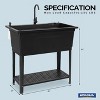 ROVSUN 37-Gallon Freestanding Utility Sink with Faucet, 36" Heightened Basin for Laundry, Garage, Outdoor, Pet Wash, 40"L×24"W×36"H - 3 of 4