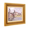 American Art Decor 22.75"x18.75" Ornate Framed The Bridge at Villeneuve Canvas Print by Alfred Sisley: Impressionist Wall Art - 2 of 4