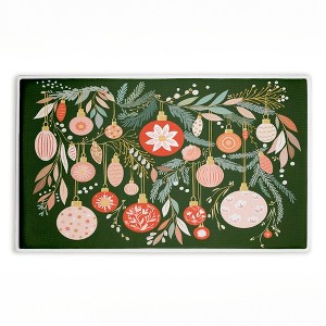 Stupell Industries Holiday Florals & Ornament Shapes Printed Plush Bath Mat And Bath Rug, Design By Leah Straatsma, 18"X30" - 1 of 4