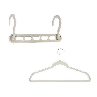 Gray/Black Slim Plastic Hangers with Anti-Slip Rubber Grips