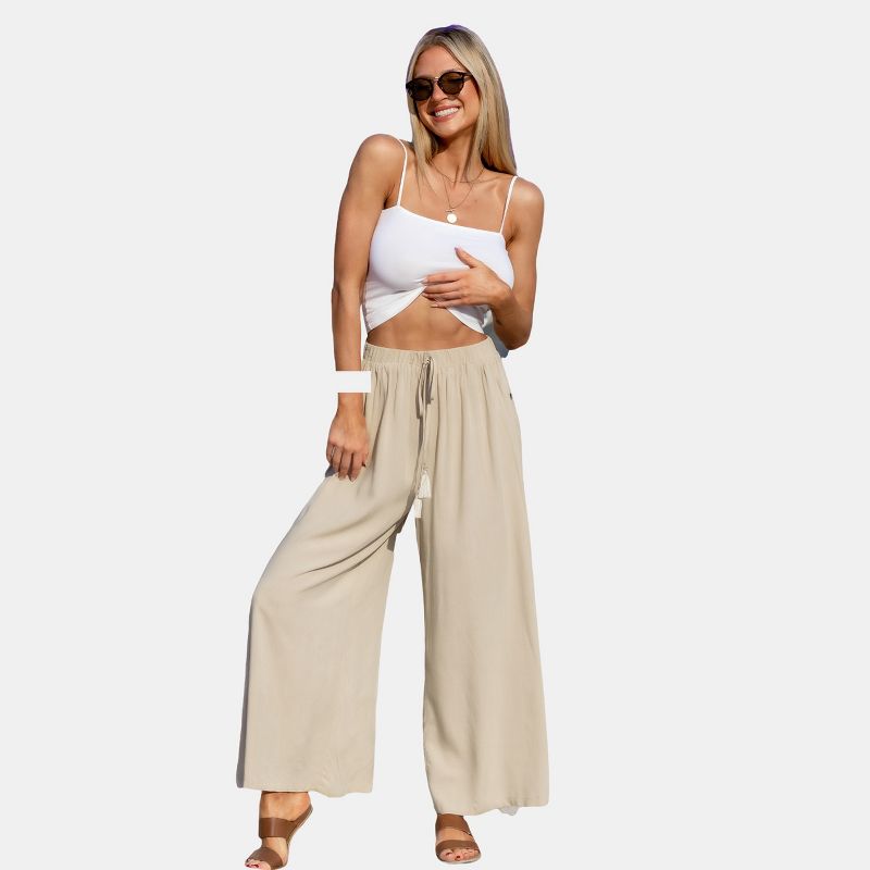 Women's Tassel Lace-Up Side Button Pants - Cupshe, 1 of 5