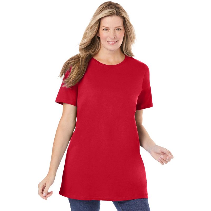 Woman Within Women's Plus Size Perfect Crewneck Tunic, 1 of 2