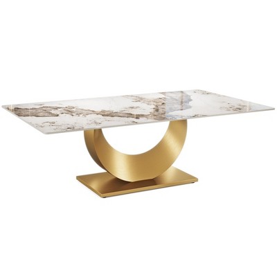 Tribesigns 78.7" Sintered Stone Luxury Dining Table for Kitchen