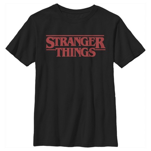 Boy's Stranger Things Bold Logo T-shirt - Black - Large : Target