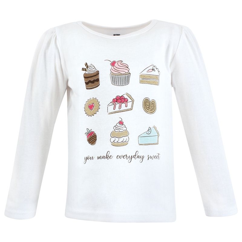Hudson Baby Infant and Toddler Girl Long Sleeve T-Shirts, Bakery Tea Party, 3 of 8