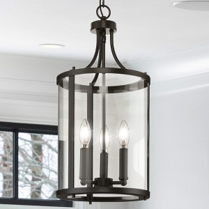 Urban Ambiance Luxury Modern Farmhouse Indoor Chandelier,  20-3/4''H x 10"W x 10''D,  Matte Black Finish, UHP4610 - 1 of 4