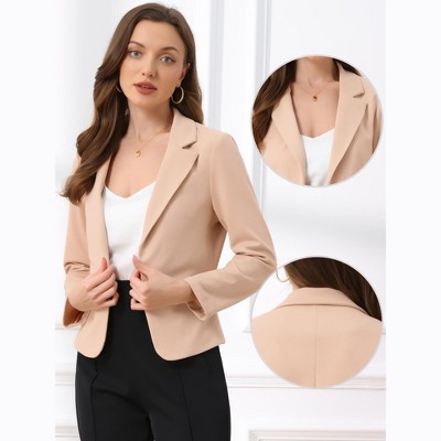 INSPIRE CHIC Women's Business Casual Open Front Fully Lined Crop Suit Jacket Grass Green Medium — фото 2