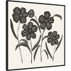 30" x 30" Floral Simplicity I Cream by Danhui Nai Framed Canvas Wall Art Print - Amanti Art: Botanical Lithograph, Modern Decor - 2 of 4