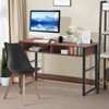 Tangkula Computer Desk Study Writing Table w/2 Drawers Workstation for Home Office - 2 of 4