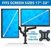 Mount-It! Full Motion Adjustable Dual Computer Monitor Desk Clamp Mount Up to 32" Black  - 3 of 4