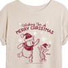 Women's - Winnie the Pooh - Wishing For A Merry Christmas Oversized Graphic T-Shirt - 2 of 4