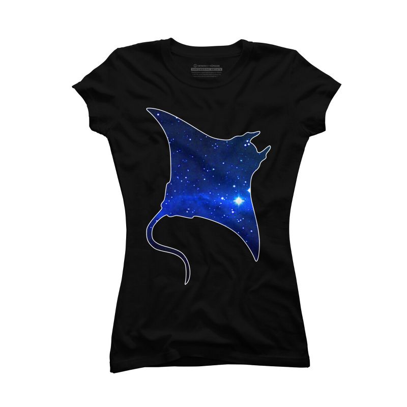 Junior's Design By Humans Space Manta Ray By Shrenk T-Shirt, 1 of 4