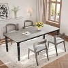 coucheta 78'' Large Industrial Dining Table for 6-8 People, Kitchen Table with Metal Legs & Chamfer Corner for Dining Room, Kitchen, Living Room - 4 of 4