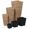 vidaXL Garden Planters 3 pcs Water Hyacinth Black - 2 of 4